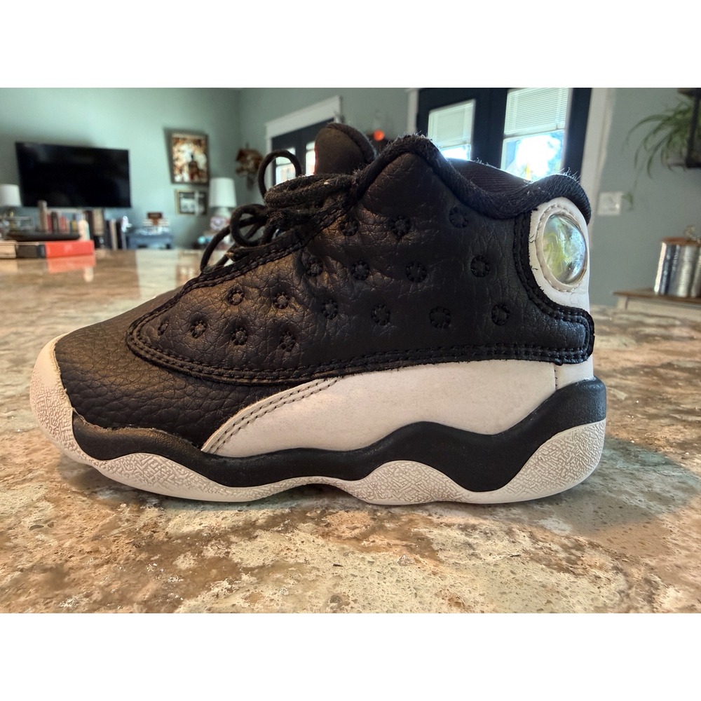 Kids Air Jordan 13 Retro Toddler Shoes Black White Red Basketball Sneakers 7C - Picture 2 of 5